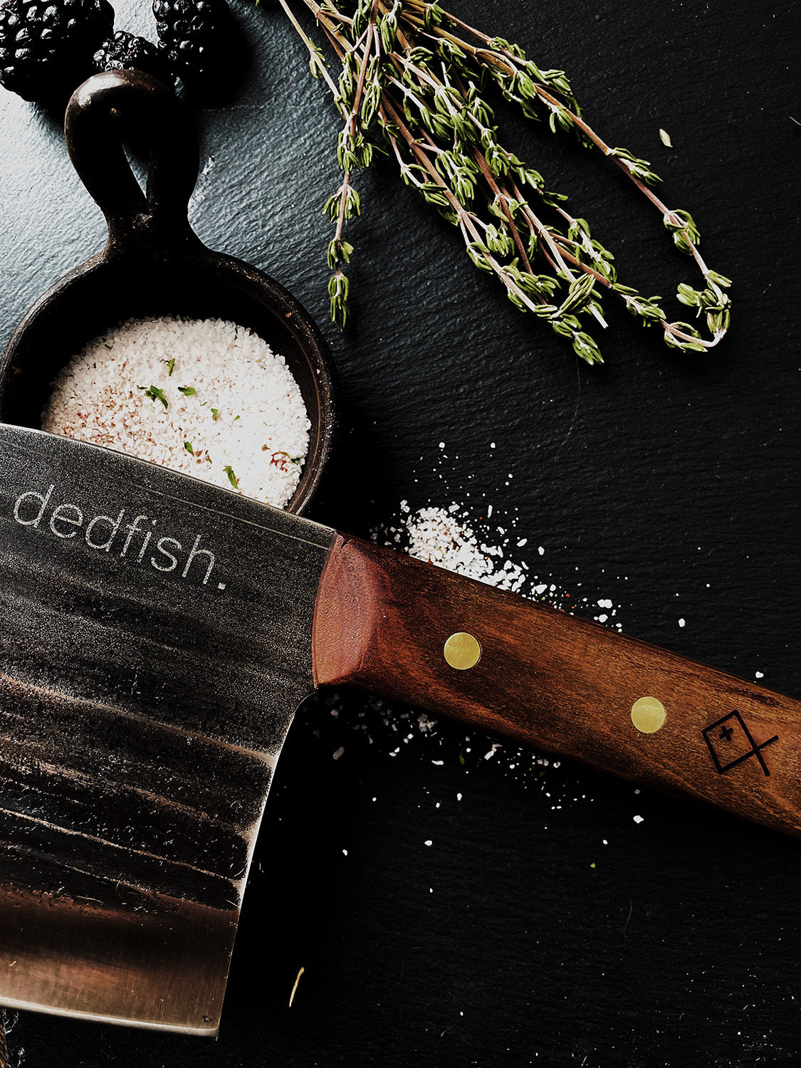 Dedfish Co. Kitchen Butcher Knife With Leather Sheath_4_cc